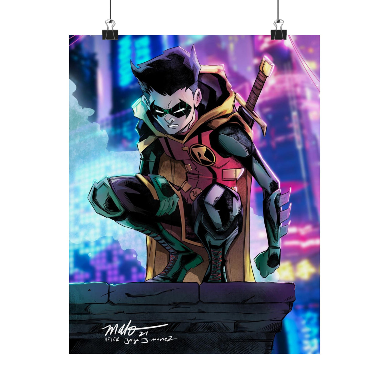 Unsigned - Robin | Damian Wayne | Art of Malo | Matte Vertical Posters