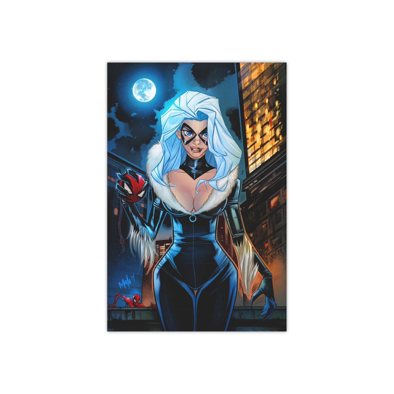Black Cat Satin Poster (300gsm) | Art of MALO | DC Comics | Unsigned