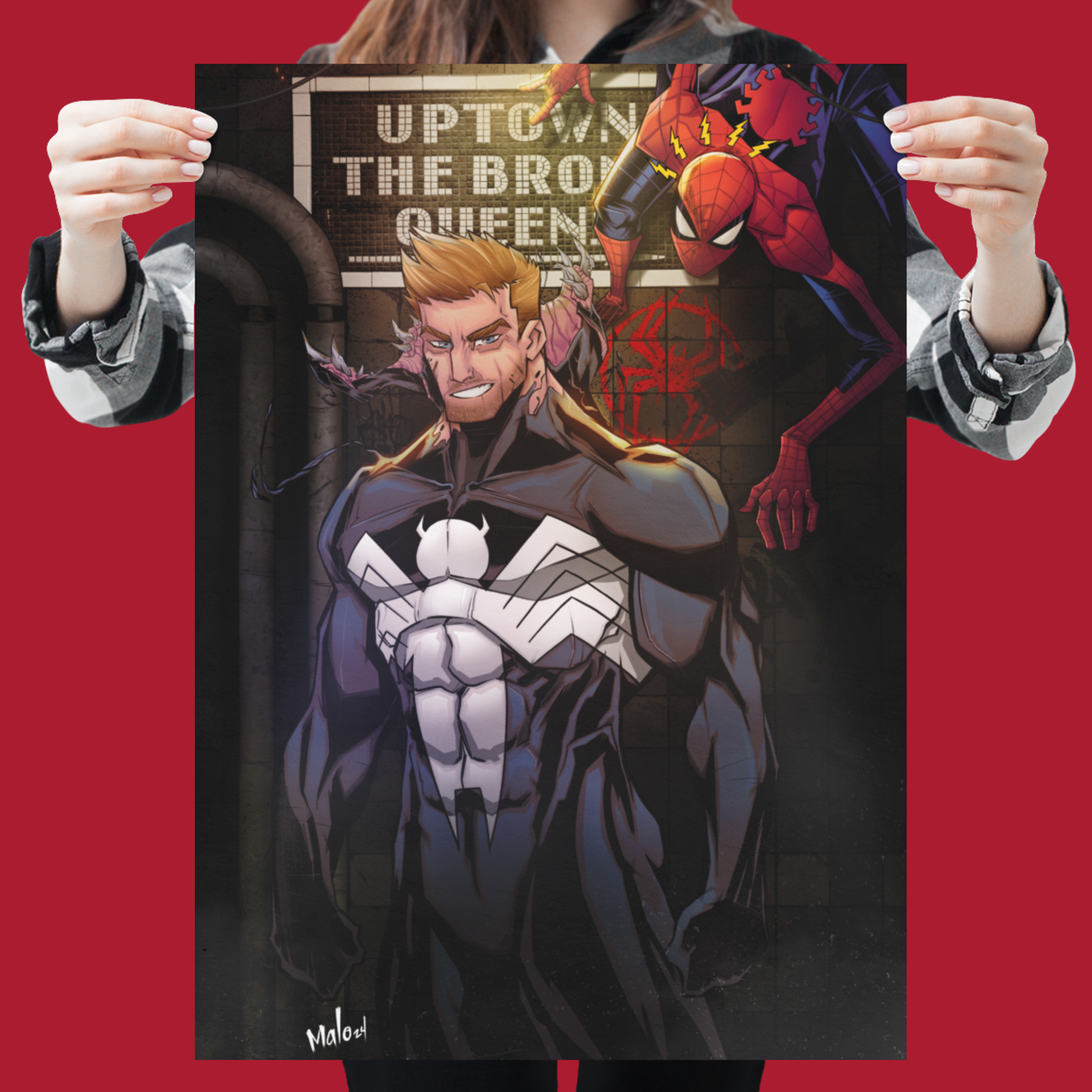 Venom / Eddie Brock & Spider-Man Satin Posters (300gsm