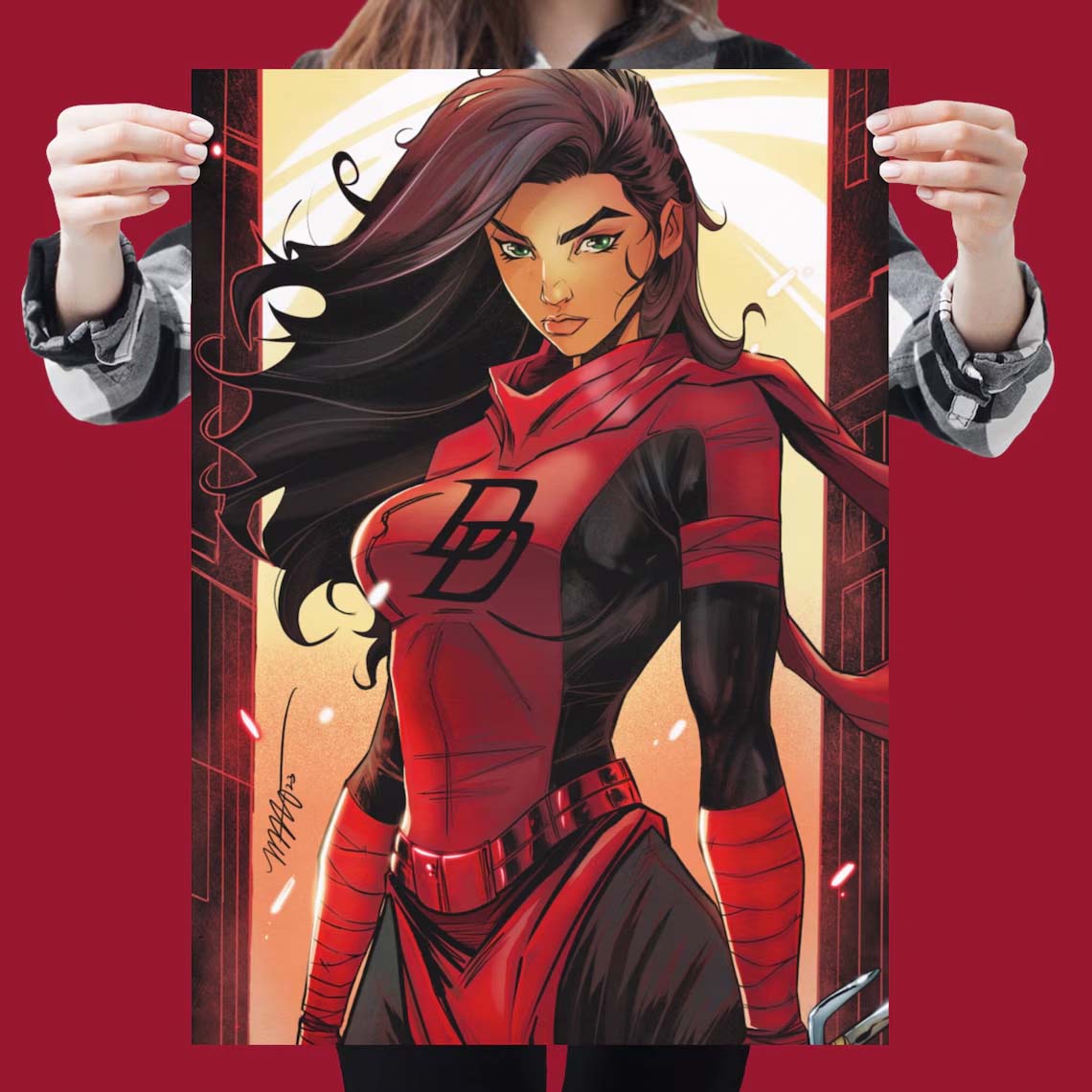 Unsinged - Elektra | Daredevil | Art of Malo | Satin Posters (300gsm)
