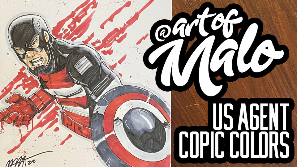 US Agent Copic Colors | ArtofMalo | Sketch Cover Process