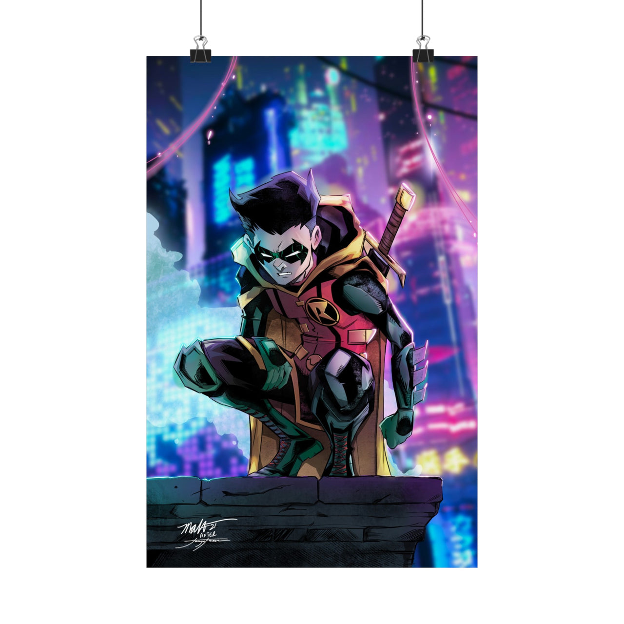 Unsigned - Robin | Damian Wayne | Art of Malo | Matte Vertical Posters