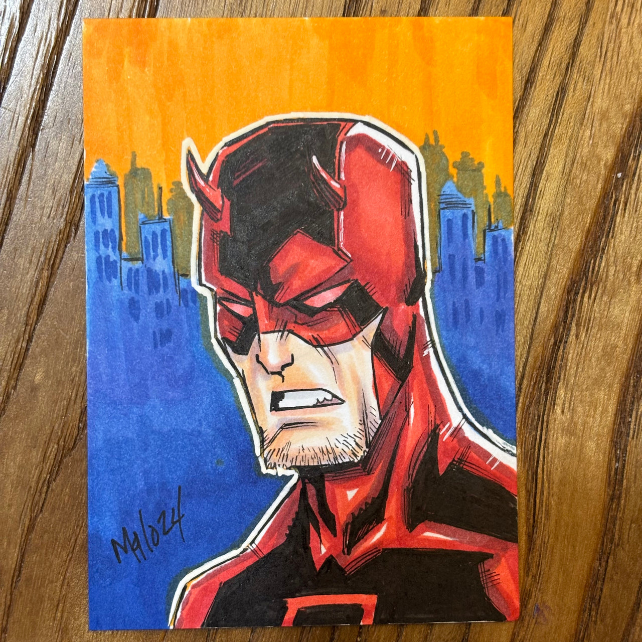 Daredevil Sketch Card | 2.5 x 3.5 | Original Art | Art of Malo