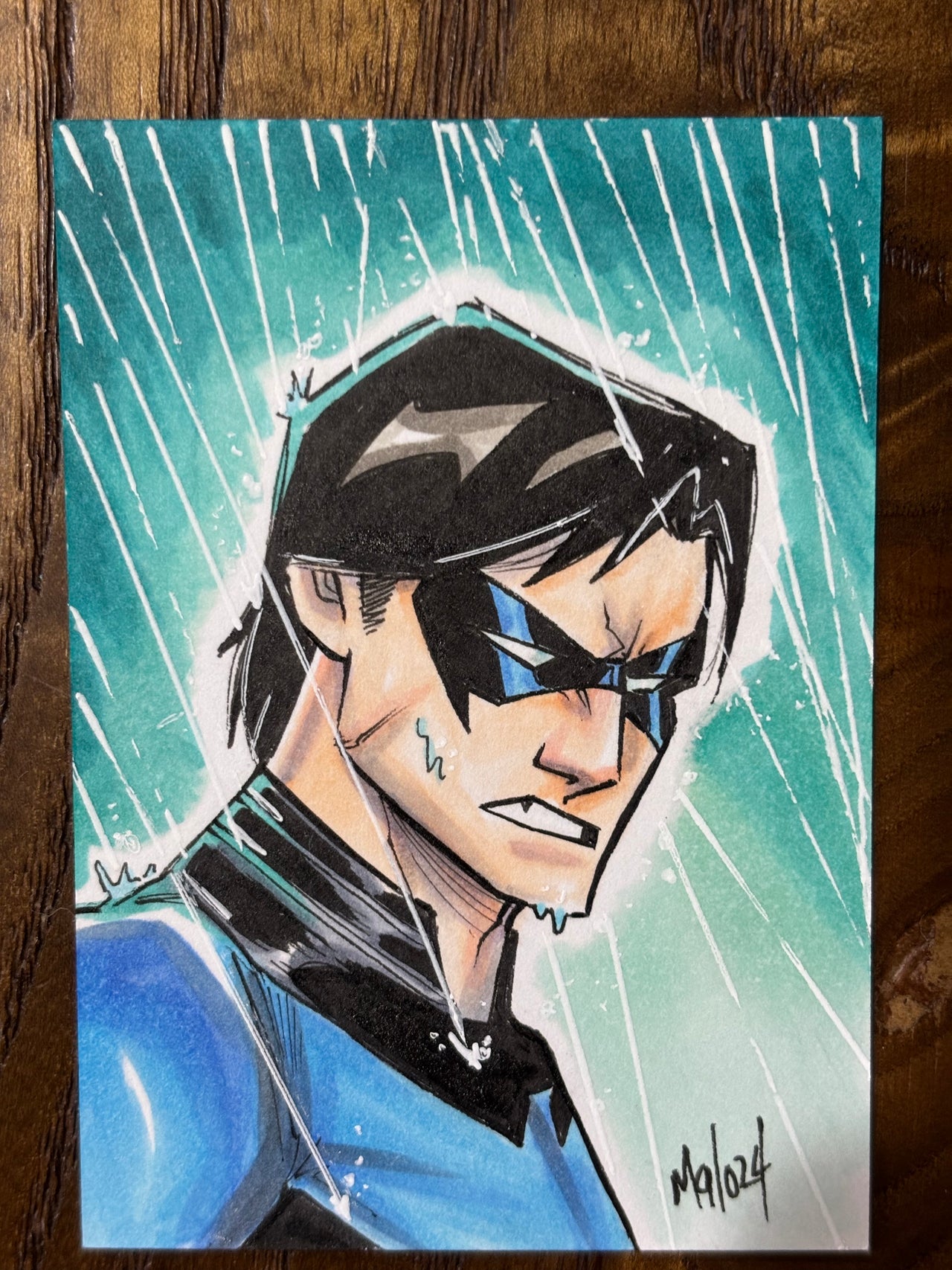 Nightwing Sketch Card | 2.5 x 3.5 | Original Art | Art of Malo