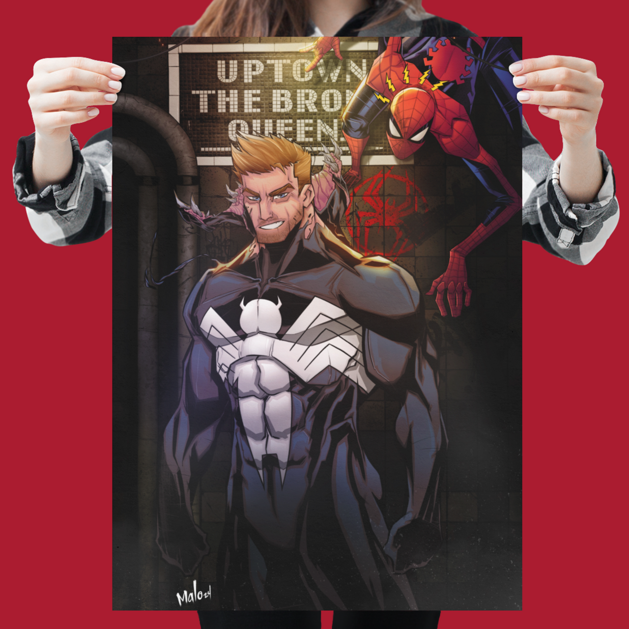 Venom / Eddie Brock & Spider-Man Satin Posters (300gsm) | Unsigned | ArtofMalo