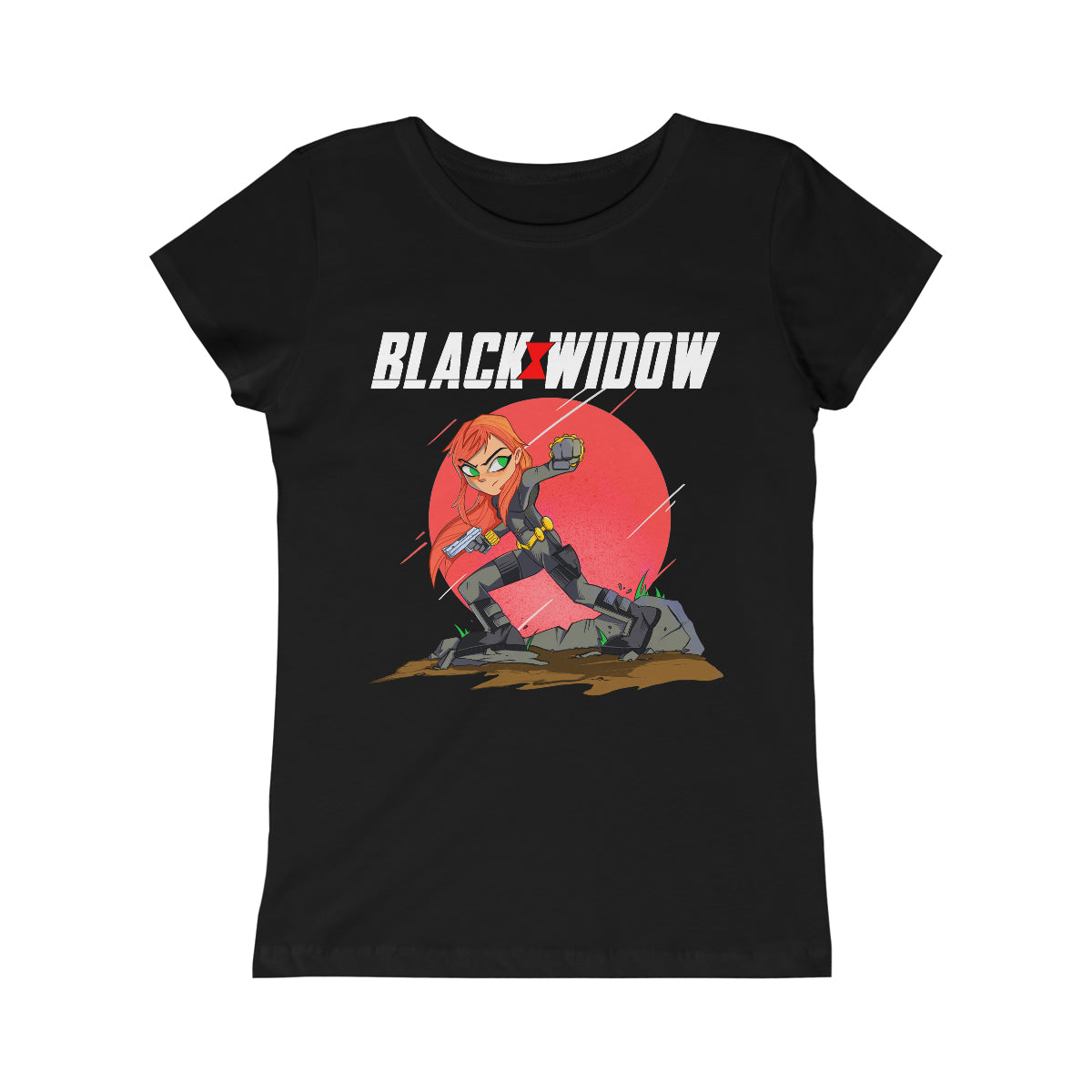 Black Widow Tee | Chibi Style | Avengers | Girls Princess Tee