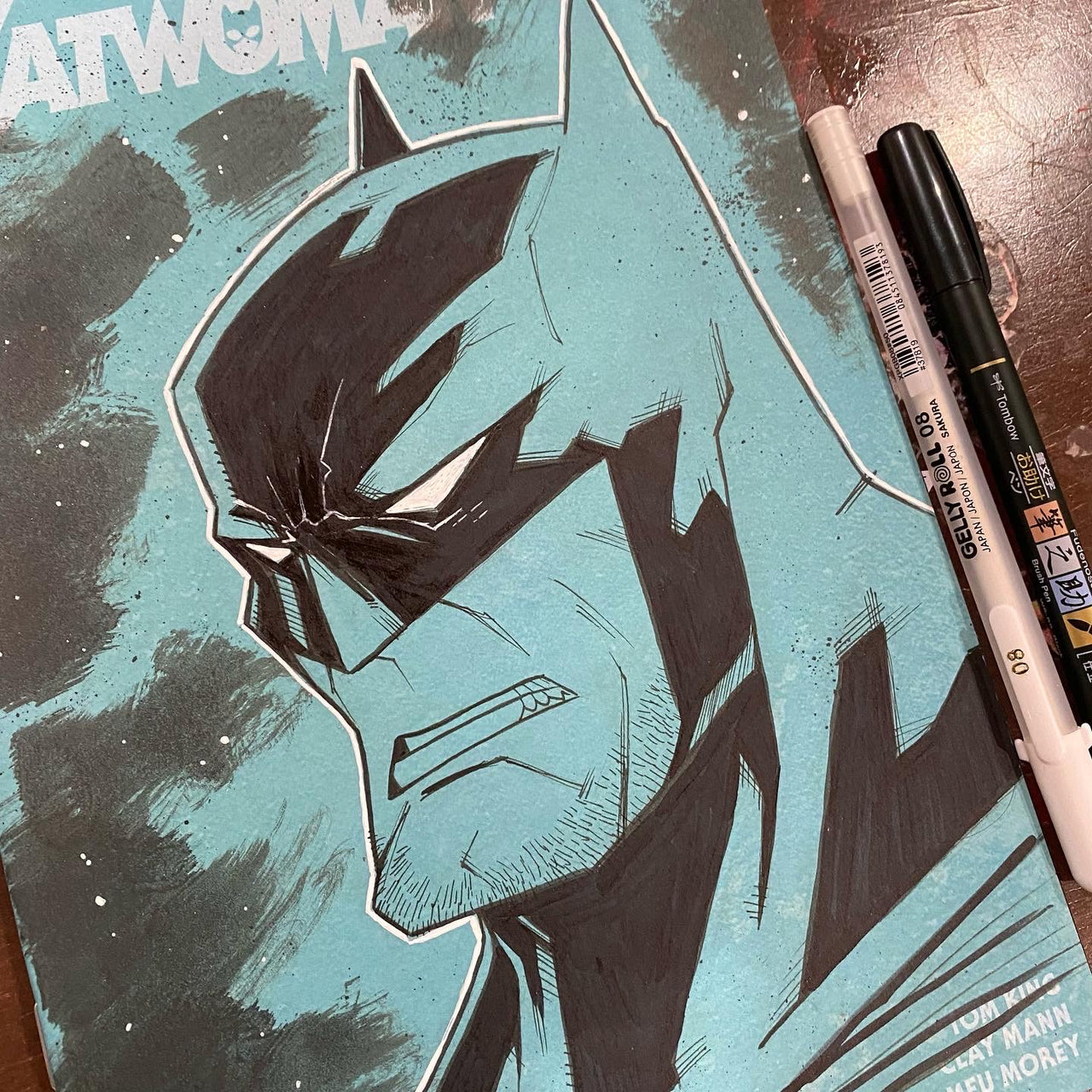 Batman on Batman & Catwoman #1 Blue Sketch Cover