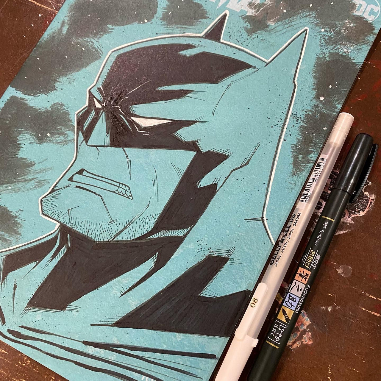 Batman on Batman & Catwoman #1 Blue Sketch Cover