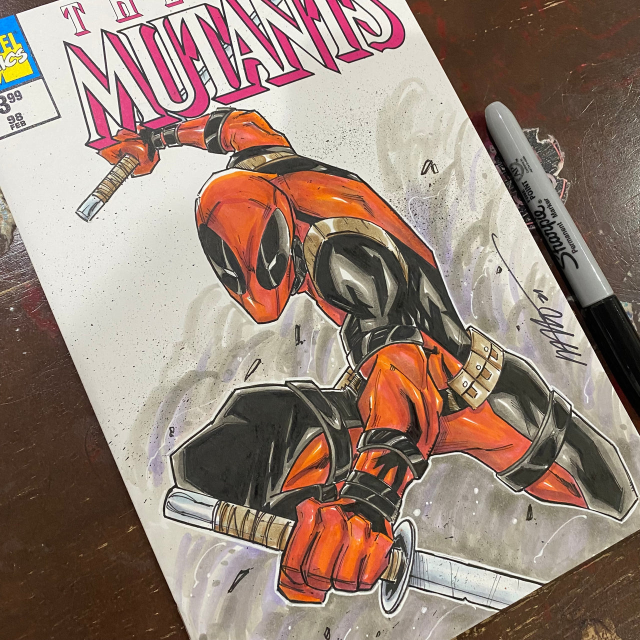 Deadpool on New Mutants 98 Facsimile blank