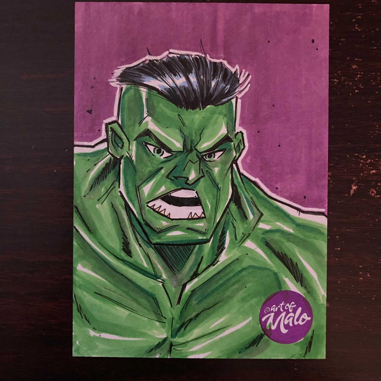 Hulk & She Hulk 2 Pack on 2.5 x 3.5 sketch card