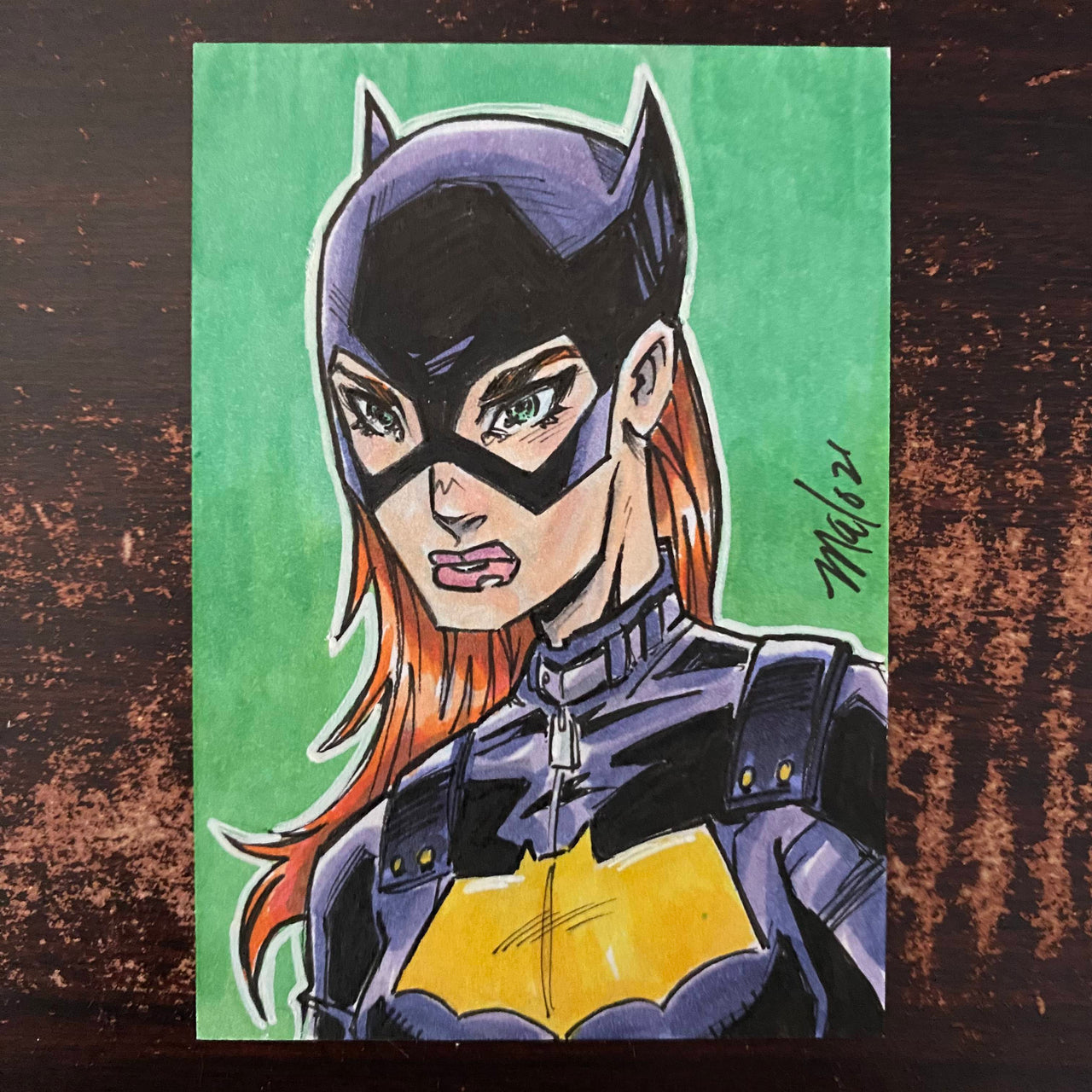 Batgirl on 2.5 x 3.5 sketch card