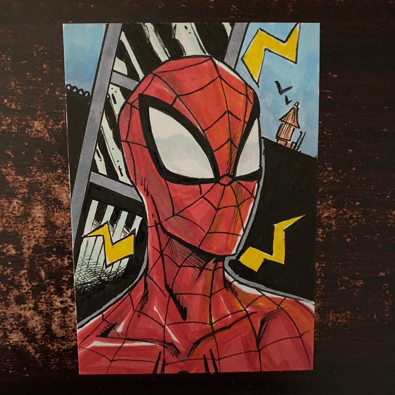 Spider-Man on 2.5 x 3.5 sketch card