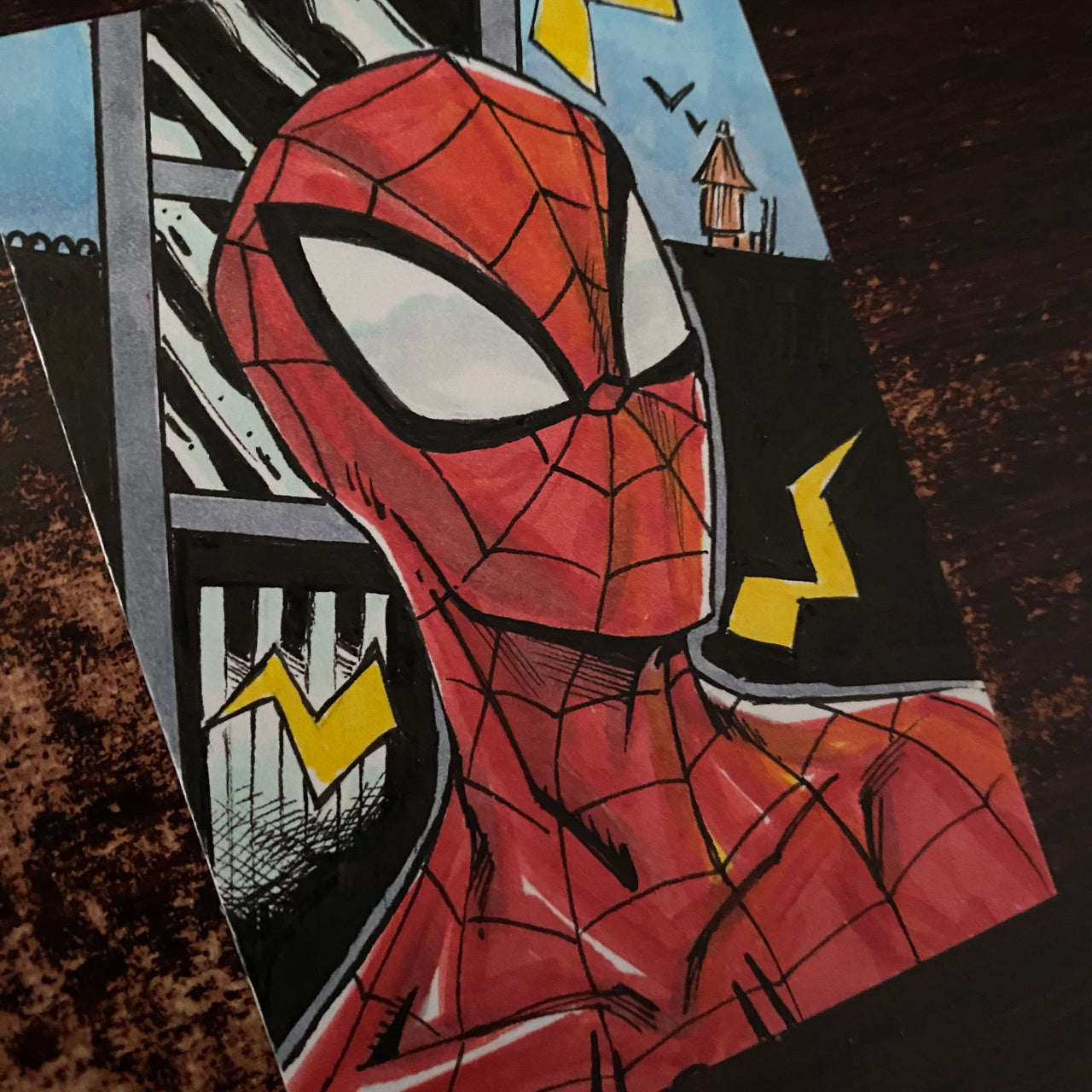 Spider-Man on 2.5 x 3.5 sketch card