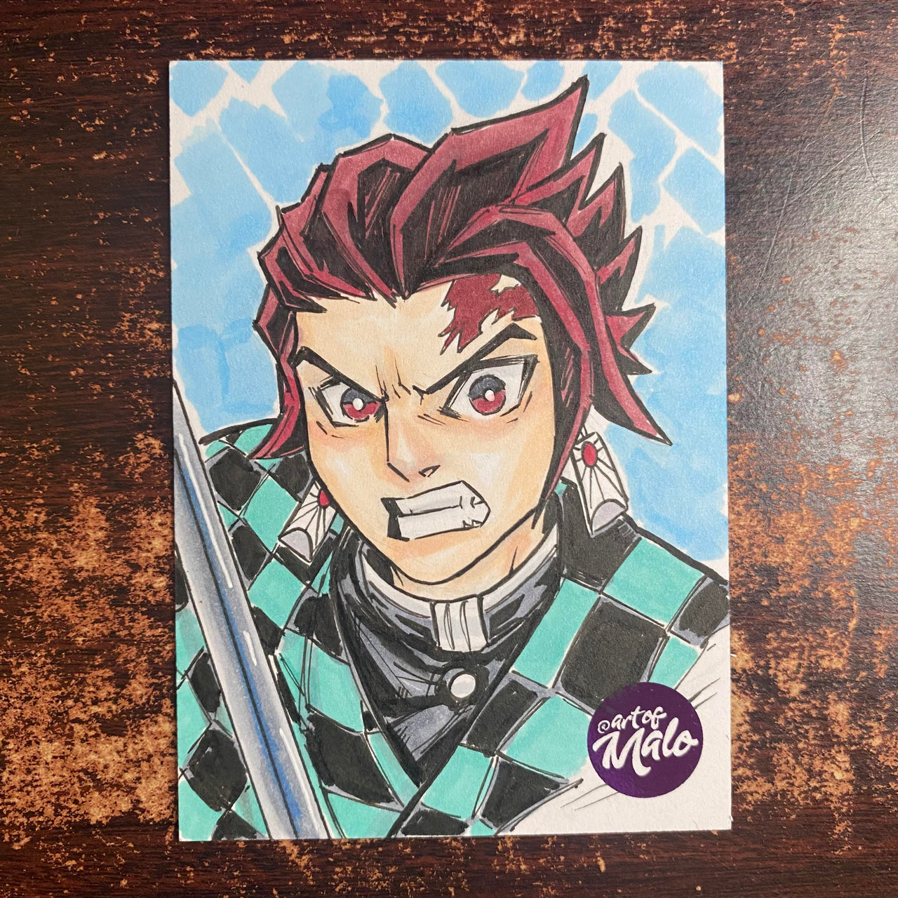 Tanjiro (Demon Slayer)  2.5 x 3.5 Sketch Card