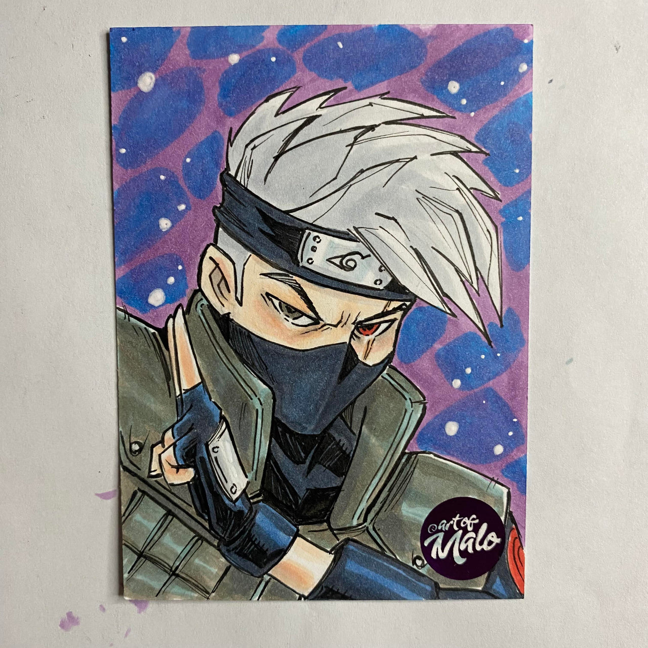 Kakashi Hatake (of Naruto) 2.5 x 3.5 Sketch Card