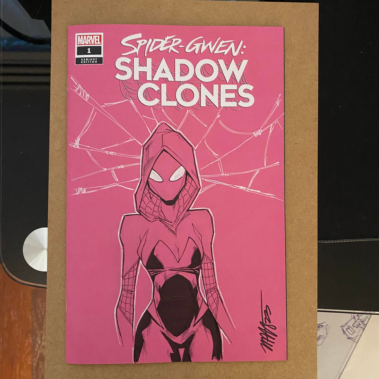 Spider-Gwen Sketch Cover on Shadow Clones #1 | ArtofMalo | Original Artwork