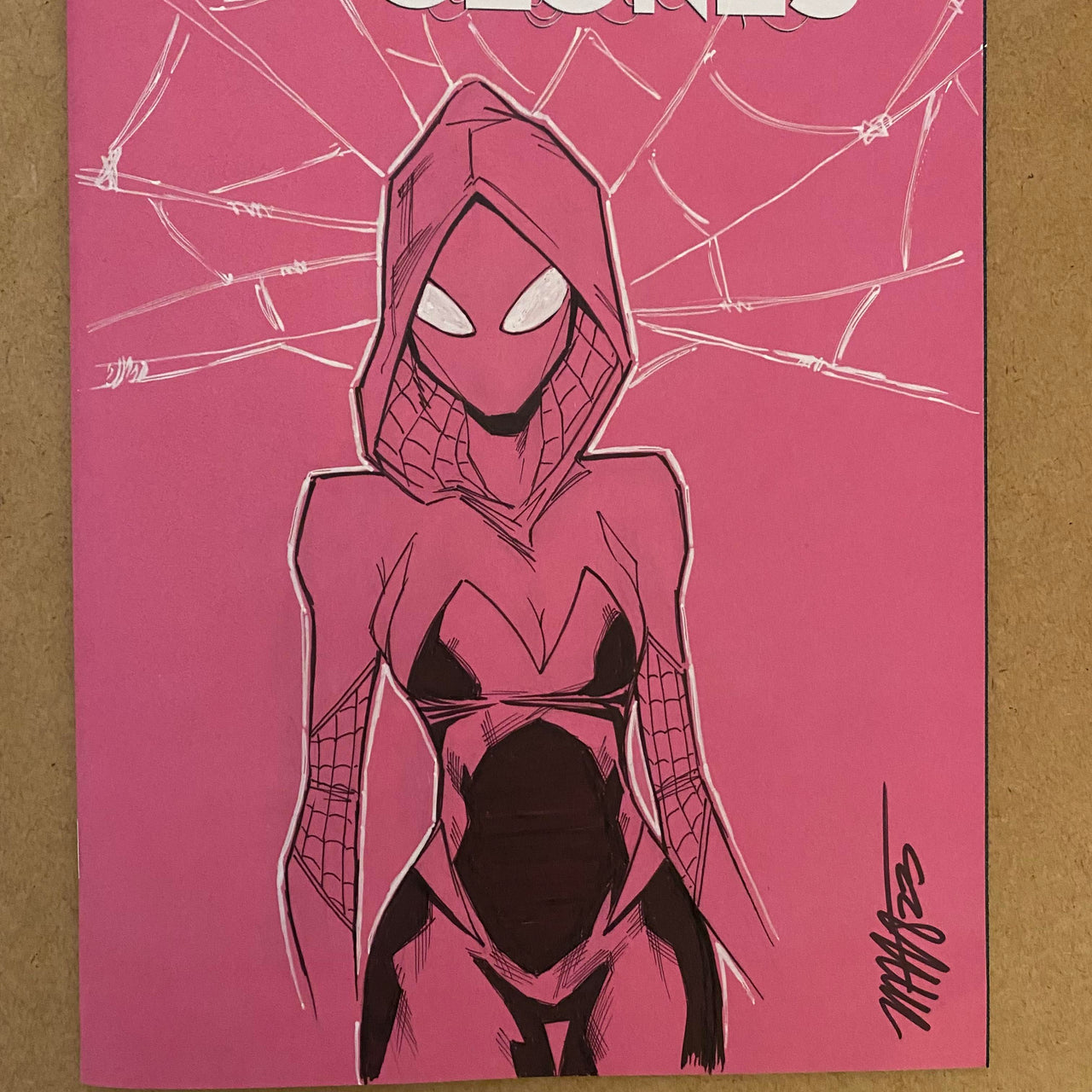 Spider-Gwen Sketch Cover on Shadow Clones #1 | ArtofMalo | Original Artwork