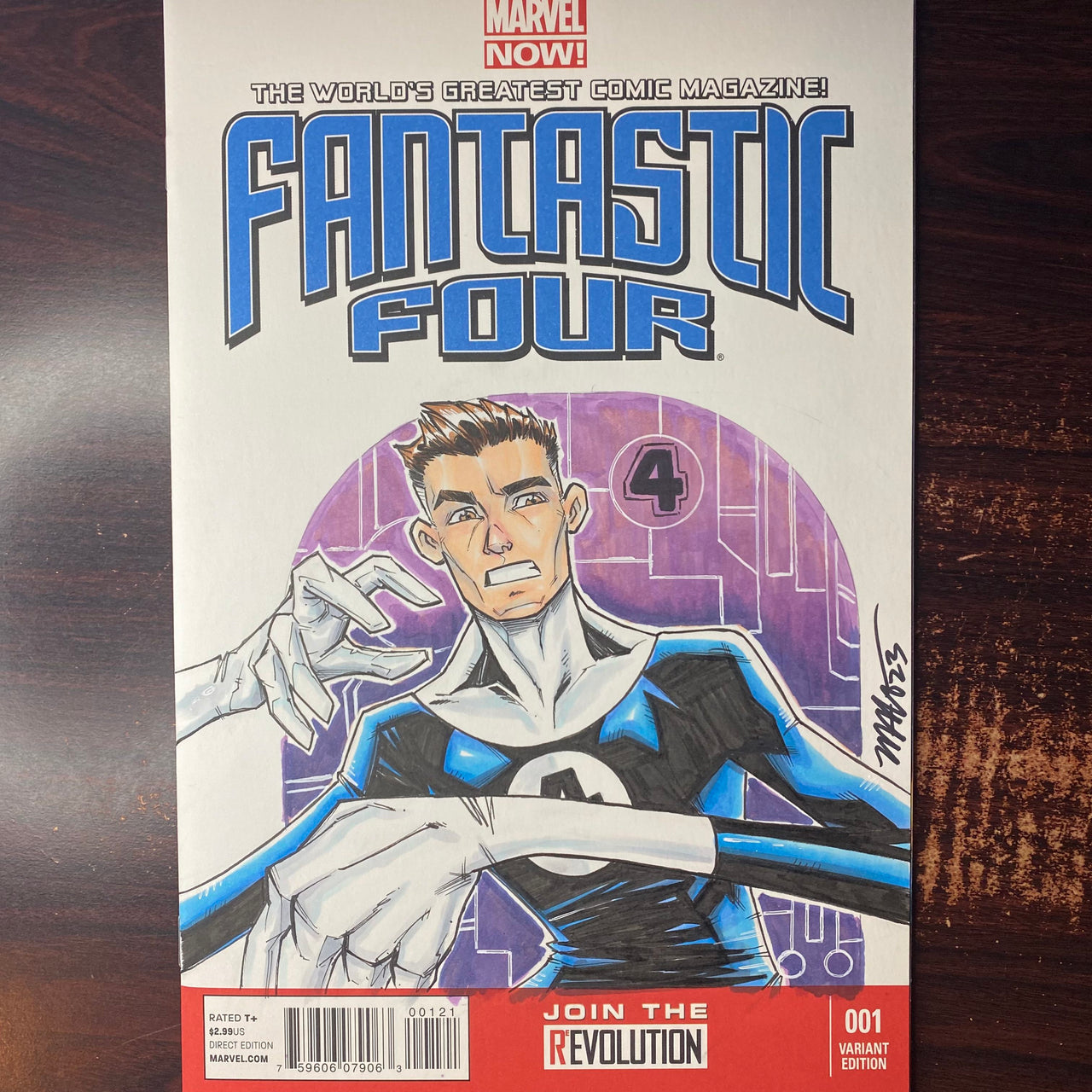 Mr. Fantastic / Reed Richards Sketch Cover on Fantastic Four #1 | ArtofMalo | Original Artwork