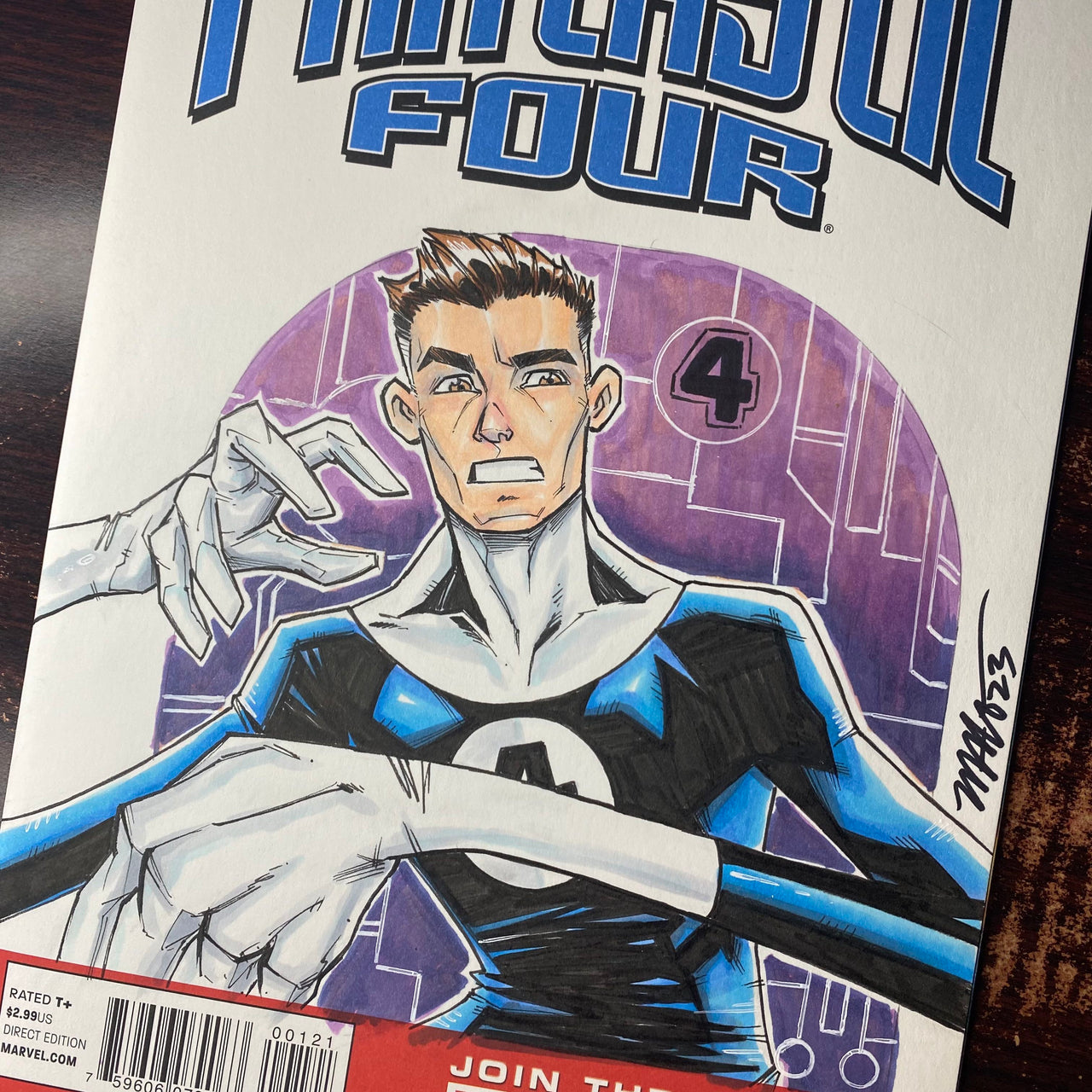 Mr. Fantastic / Reed Richards Sketch Cover on Fantastic Four #1 | ArtofMalo | Original Artwork