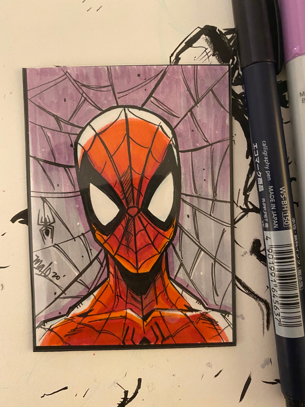 Spider-Man Sketch Card on 2.5 x 3.5 sketch card