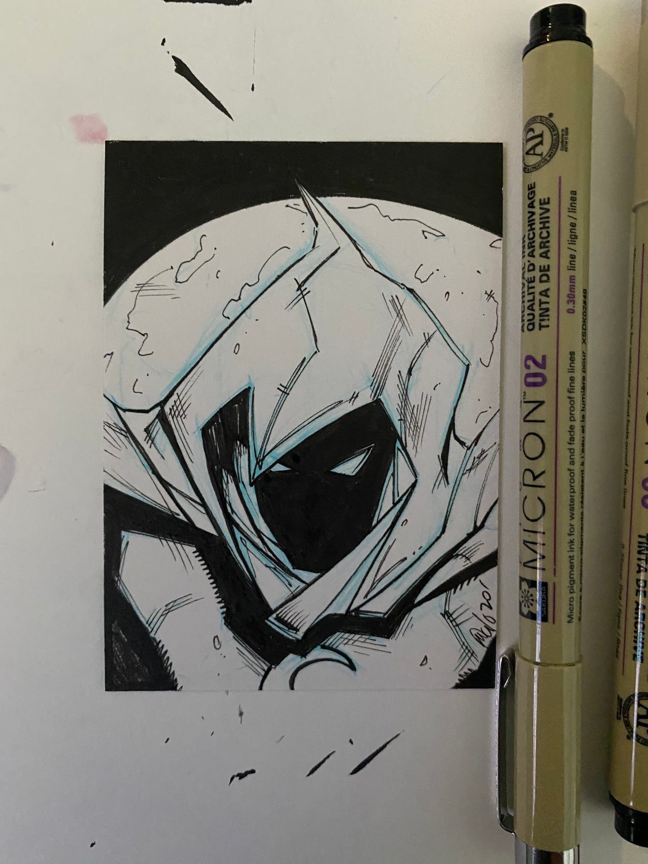 Moon Knight on 2.5 x 3.5 sketch card