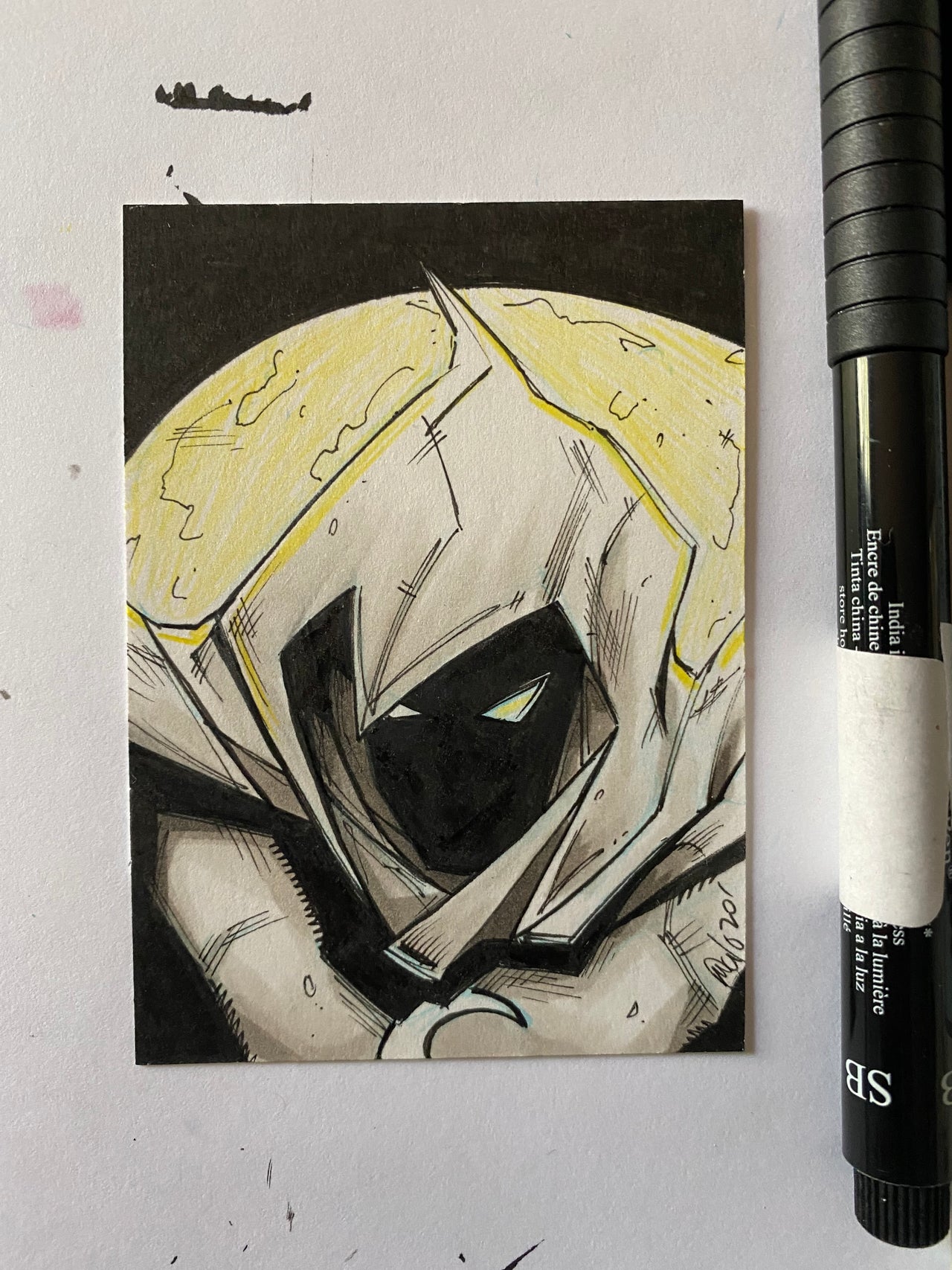 Moon Knight on 2.5 x 3.5 sketch card