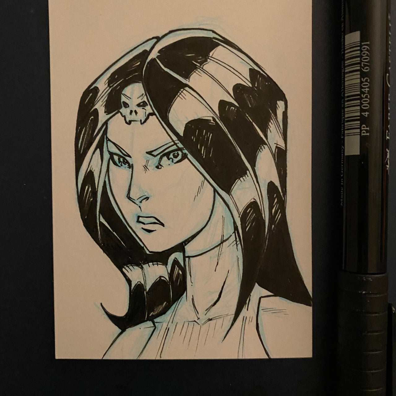 Mystique on 2.5 x 3.5 sketch card