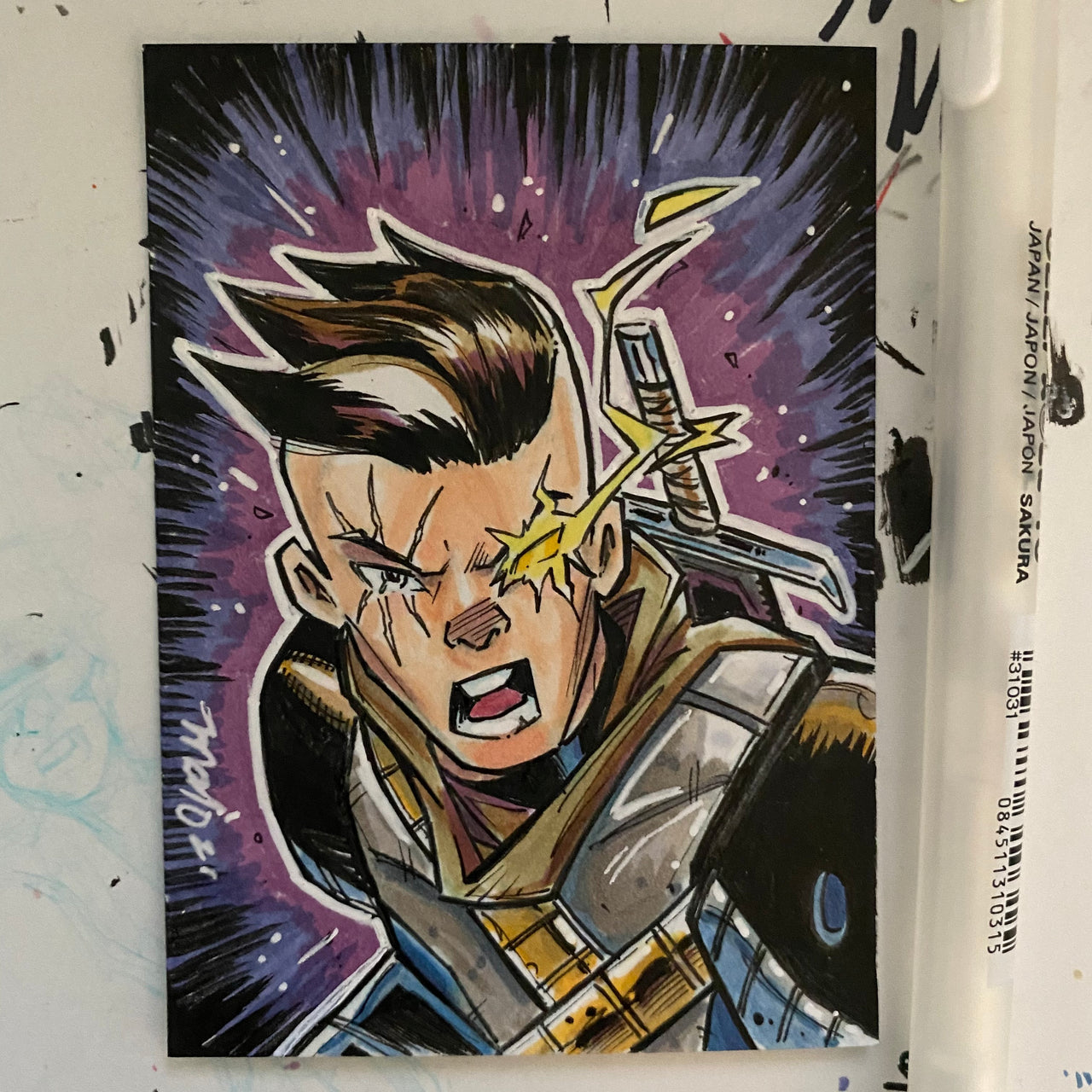 Young Cable on 2.5 x 3.5 sketch card