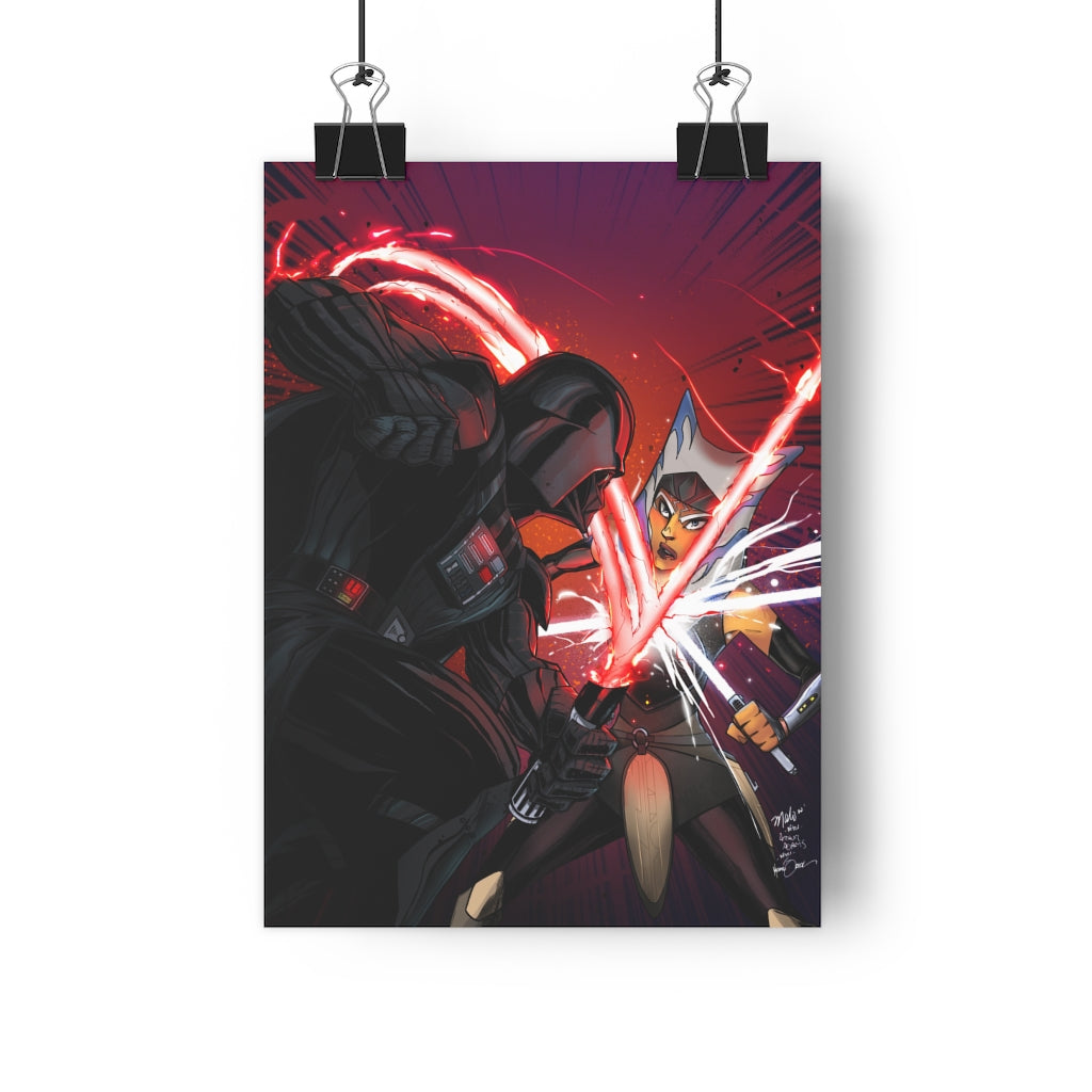 Darth Vader vs. Ahsoka Tano Poster Giclée Art Print  | Art of Malo | *Unsigned