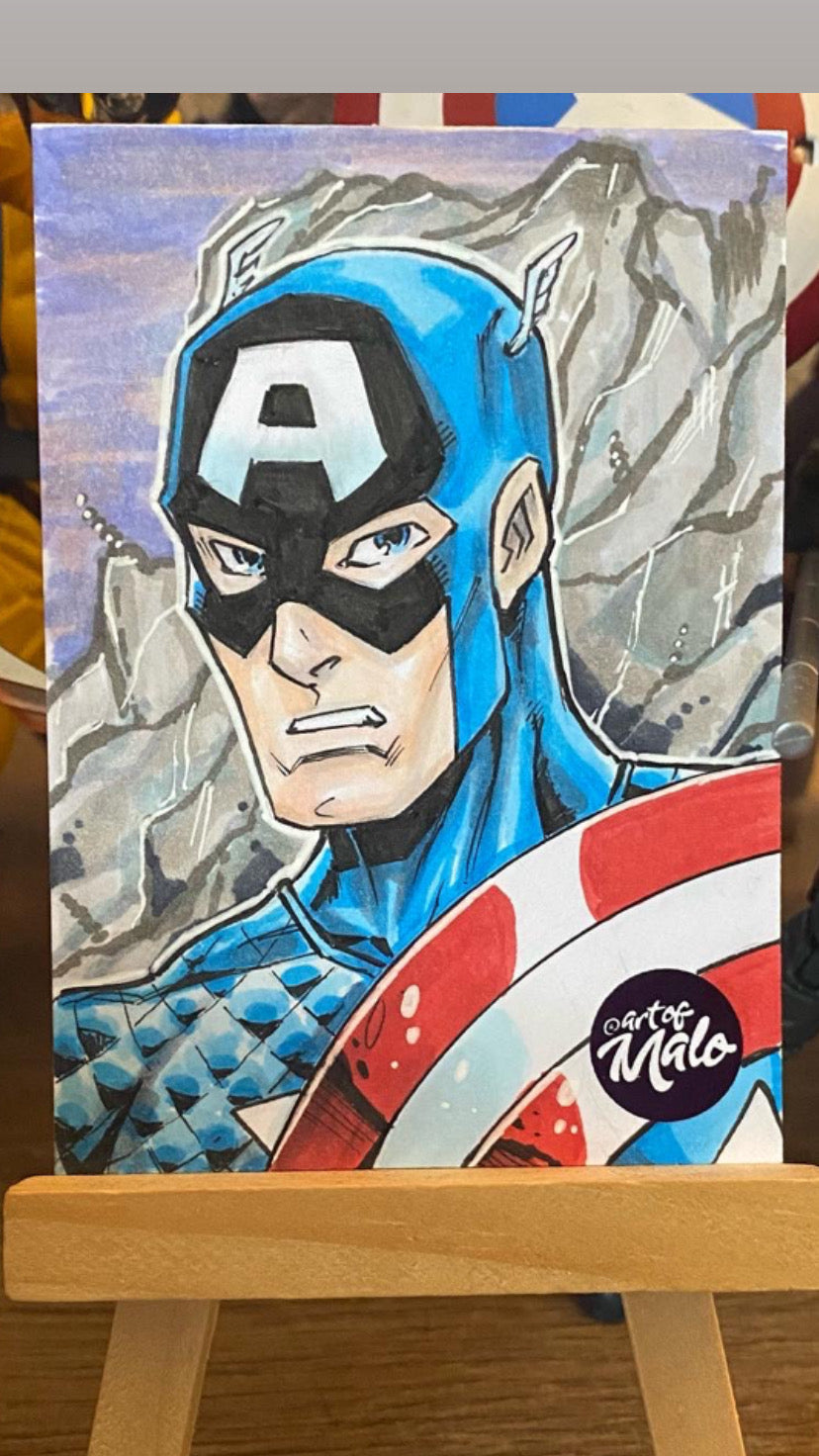 Captain America Sketch Card